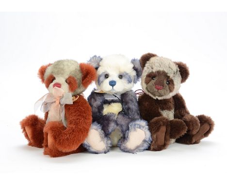 Charlie Bears Teddy Bears, Samantha, reference CB104692, Ruby, reference CB094080A and Kit, reference CB09084, assorted colou