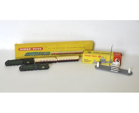 Dinky Boat and Train, 753 Police Controlled Crossing, 798 Express Passenger Train, with an additional engine, in original box