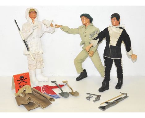 1980s Action Men and Accessories,  eight figures, several missing heads and hands, 34303 Mountain and Arctic Uniform jacket, 