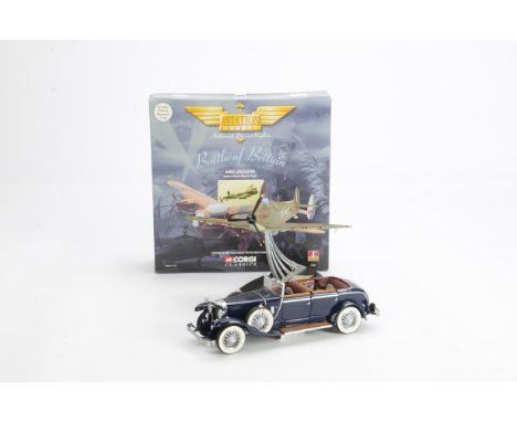 Franklin Mint, 1926 Mercedes-Benz model K, Spitfire MKI and a Corgi 47301 Avro Lancaster, in original packaging, E, boxes F-V