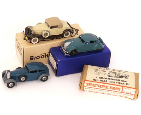 White Metal Models, Brooklin Models No 6 Packard Light 8 Coupe, DG Models Chrysler 4 Door, Brackenborough 4mm Scammell Mechan