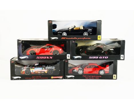 Ferrari 1:18 Scale Cars, Modern Diecast Ferrari Model Cars, various makers including Hot Wheels, VG, original boxes G (qty)