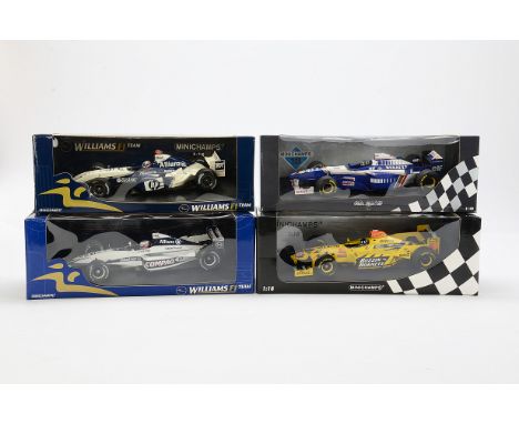 Formula 1 Cars Formula 1 cars, Williams BMW, Jordan Honda,  including Williams FW26 Walrus nose, Minichamps, 1:18 scale, VG, 