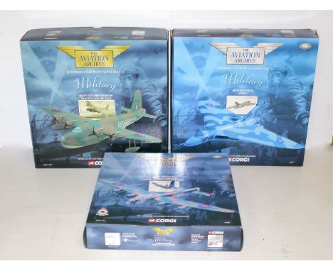 Corgi Aviation Archive, military aircraft, 1:72 (3) and 1:44 (3) scale, including 49002 Supermarine Spitfire MKIIA OC Tangmer