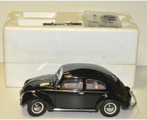 Sun Star VW Beetle, Sun Star black VW Beetle, early 1950s variant, split rear window, Large Scale, with accessories kit, may 