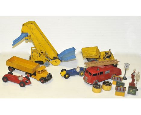 Assorted Diecast Vehicles, Assorted Diecast Vehicles, including, Dinky, Fire Engine, F1 cars x2,  F-P some damaged, garage fo