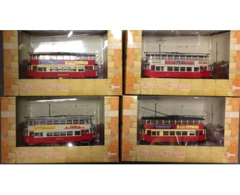 Original Omnibus Trams, 1:76 scale, OM40501 Feltham Tram 'London Transport' (2), OM40505 Feltham Tram 'London United Tramways