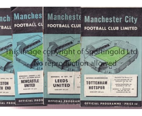 MANCHESTER CITY   Collection of 19 Manchester City home programmes, 55/6  v Tottenham, 6 x 56/7 inc v Leeds, Newcastle (Cup),