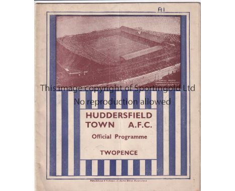 1936 FA CUP SEMI-FINAL AT HUDDERSFIELD       Programme for Arsenal v Grimsby Town 21/3/1936, number on cover and very slightl