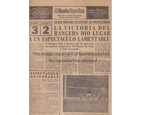 CUP-WINNERS CUP FINAL 1972    Issue of twenty six page sports newspaper, El Mundo Deportivo dated 25/5/72 with front page cov