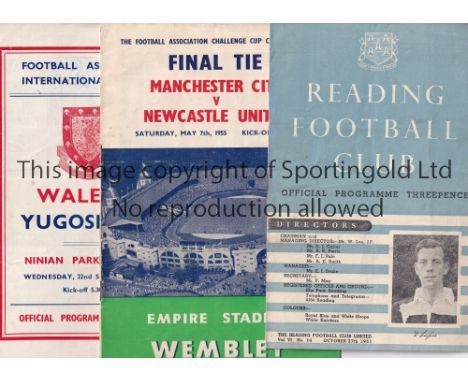 1950'S FOOTBALL PROGRAMMES         Over 50 including Wales v Yugoslavia 1954, Man. City v Tottenham 53/4 FA Cup, Reading v No