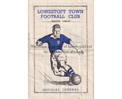 LOWESTOFT - TOTTENHAM 49   Lowestoft Town v Tottenham "A", 26/2/49, Eastern Counties League, fold, minor creasing.  Fair-gene