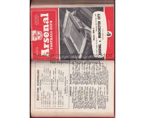 ARSENAL 1956/7      An unofficial bound volume of first team programmes including League, FA Cup and Friendlies including Bri