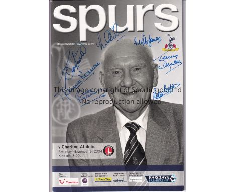 TOTTENHAM HOTSPUR AUTOGRAPHS 1960/1      Home programme v. Charlton 6/11/2004 signed on the cover by Cliff Jones, Terry Dyson