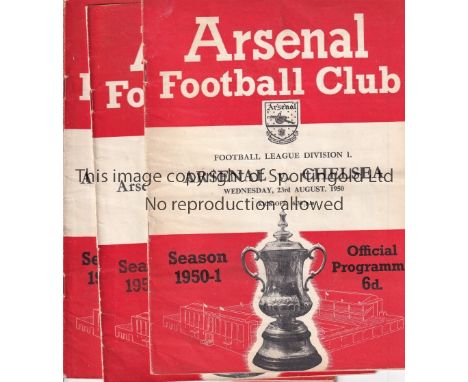 ARSENAL 50-51   Twenty three Arsenal home League and Cup programmes, 50/51, some folds, scores, creases etc, issue v Man Utd 