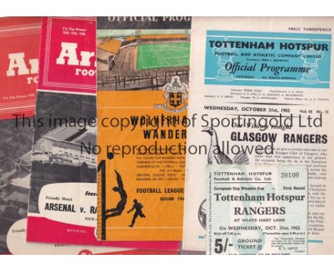 RANGERS IN ENGLAND    Five Rangers away programmes for games in England plus ticket for the game at Tottenham 31/10/62. Progr