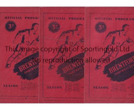 BRENTFORD   Collection of 125 + Brentford home programmes, 3 x 50/51, 3 x 51/2, 4 x 52/3 inc Leeds, 3 x 53/4 inc Leeds, 1 x 5