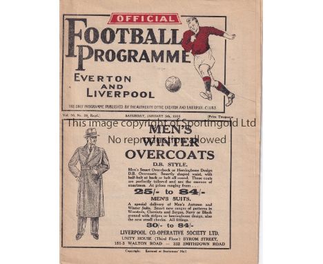 LIVERPOOL V ARSENAL 1935    Programme for the League match at Liverpool 5/1/1935.    Generally good