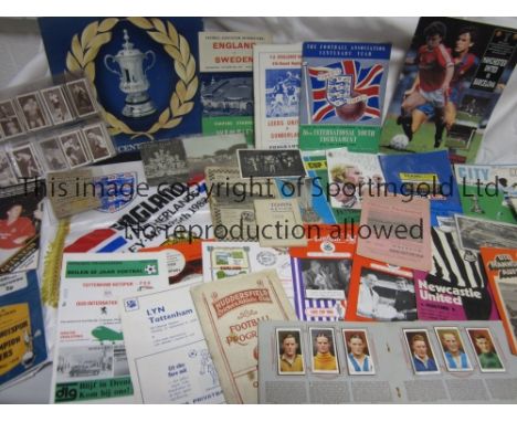 TREASURE CHEST      A large variety of items including an unused ticket for England v Wales 25/9/1943 at Wembley, Tottenham v