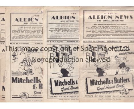 WEST BROM     Forty six West Bromwich Albion home programmes v Cardiff 1947/48, Leicester City 1948/49, Aston Villa 1949/50, 