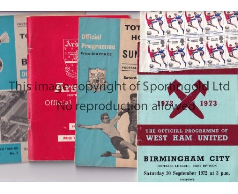 FOOTBALL PROGRAMME MISCELLANY    1966 England World Cup, full sheet of 120 4d stamps along with approx 100 programmes from 19