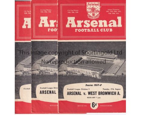 ARSENAL 57/8   Twenty one Arsenal home programmes, 57/8, all League including v Manchester United (last United UK game before