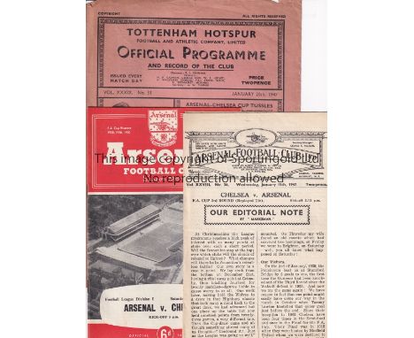 ARSENAL / CHELSEA    Thirteen programmes for matches between Arsenal and Chelsea all played at Highbury apart from one. 1946/