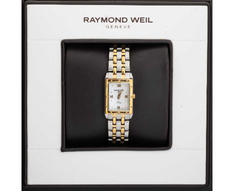 RAYMOND WEIL TANGO, STAINLESS STEEL QUARTZ WRIST WATCH the mother of pearl dial with dot and Roman hour markers, 19mm case, o