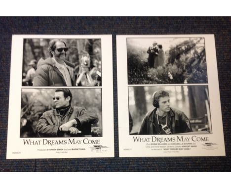 What Dreams May Come two vintage black and white lobby cards from 1998 American fantasy drama film directed by Vincent Ward a