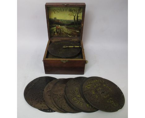 Polyphon with quantity of 6.5" discs 