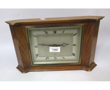 Art Deco style walnut mantel clock by Elliott, London 