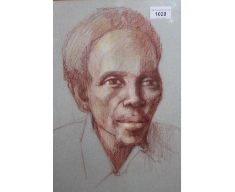 Meta Orton, pastel head and shoulder portrait of a native African, signed, framed, inscribed verso, 47 x 32cm 