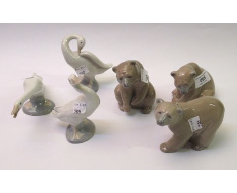 Group of six various small Lladro figures of animals and birds 