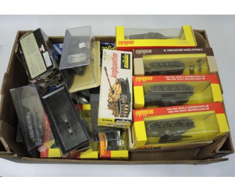 Quantity of Solido and other boxed diecast metal model tanks 