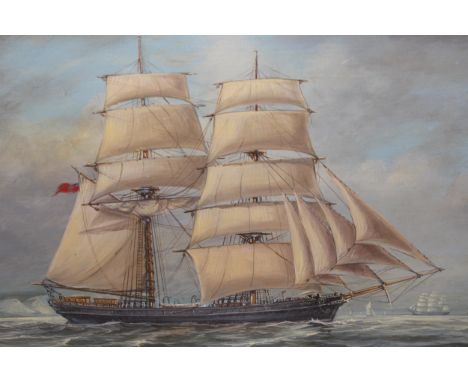 M. Parsons, 20th Century oil on board,  two masted galleon, 'Astra', gilt framed 27 x 37cm 