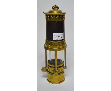 Antique brass and steel miner's lamp 