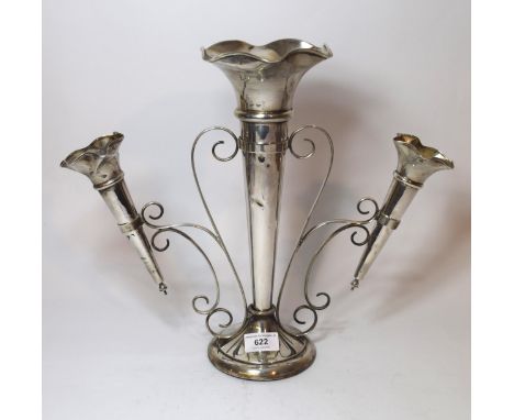 Sheffield silver three branch epergne on circular stand 