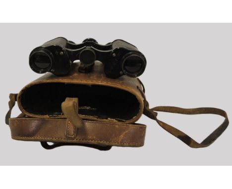 Pair military issue World War II binoculars by C. D. Vaughan, inscribed ' Large aperture stereo binocular No. 10225 ', with o