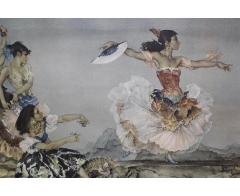 William Russell Flint, artist signed colour print ' Danza Montana ', 48 x 63cm, gilt framed 