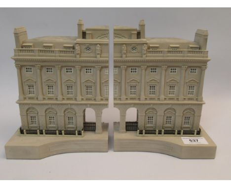 Timothy Richards, architectural model, bookends in the form of Somerset House, Strand Facade, London, 21cm high x 16cm wide e