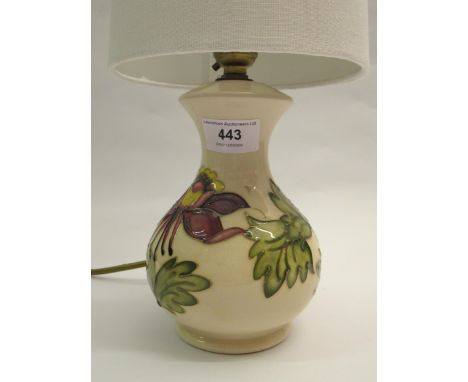 Modern Moorcroft floral tube line decorated table lamp 