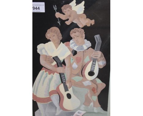 Gino Severini, coloured print ' Les Amours d' Harlequin ', Limited Edition of 125, 31 x 19cm 