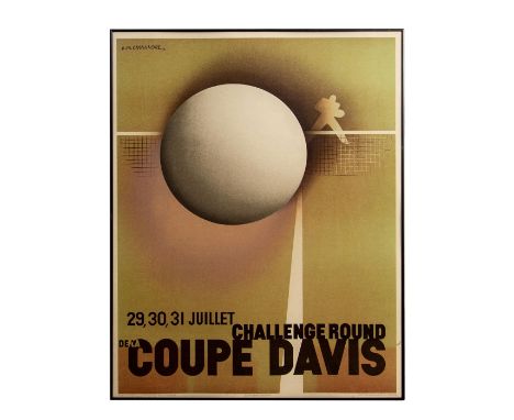 Originally designed in 1932 by A. M. Cassandre (French/Ukranian, 1901-1968) for for the Davis Cup - 29, 30, 31 Juillet challe