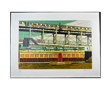 Limited edition silkscreen signed and numbered by artist in pencil at the bottom. Artist: John BaederIssued: 1980Dimensions: 