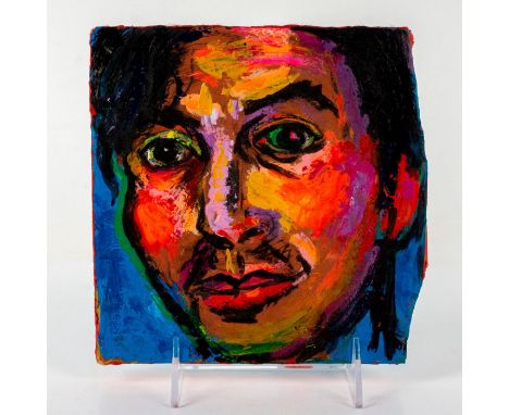 Oil painting on wooded panel. Portrait of a woman. Titled 'Vic', dated 1988 and signed in pencil on verso.Dimensions: 7"L x 7