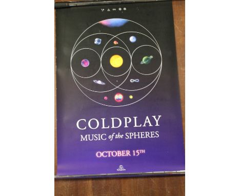 TWELVE POP MUSIC POSTERS, including Coldplay, Rolling Stones, Killers, Elbow, Paul Weller, Oasis at Nebworth, High Flying Bir