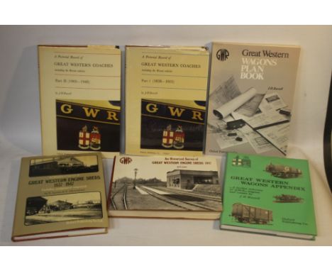 RAILWAY INTEREST BOOKS GREAT WESTERN COACHES, WAGONS AND ENGINE SHEDS to include 'Great Western Wagons Plan Book' by J. H. Ru
