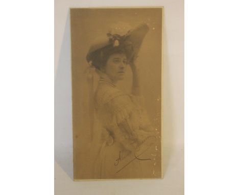 A SIGNED PORTRAIT PHOTOGRAPH OF ALMINA CARNARVON, wife of George Herbert 5th Earl of Carnarvon (it was her wealth that financ