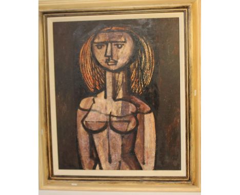 HORNE SHEPARD OIL ON BOARD, OF AN ABSTRACT HALF LENGTH PORTRAIT OF A LADY, 66 x 76 cm including frame
