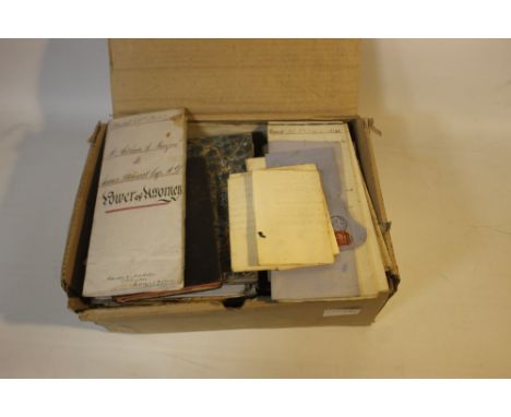 REV. BENJAMIN MAYOU CURATE OF TAMWORTH,  a box of ephemera to include handwritten sermons, diary of services 1850 - 1871, sea